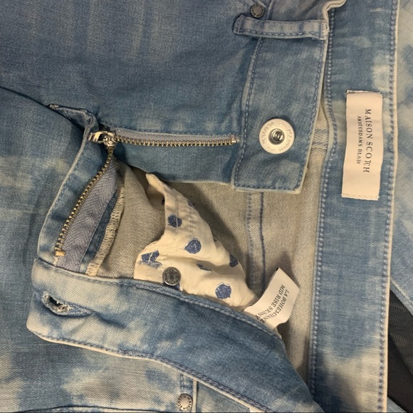 Maison Scotch Amsterdam Blouw La Bohemienne Mid Rise Skinny Tie Dye Jeans - Picture 9 of 11